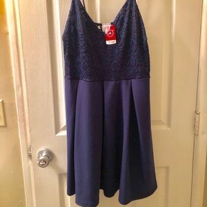 A’gaci Navy Blue Lace Dress